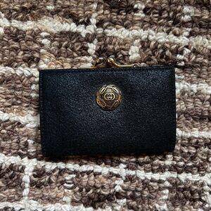 GUCCI GG Vintage Leather Coin Purse Mini Small Interlock Black Wallet